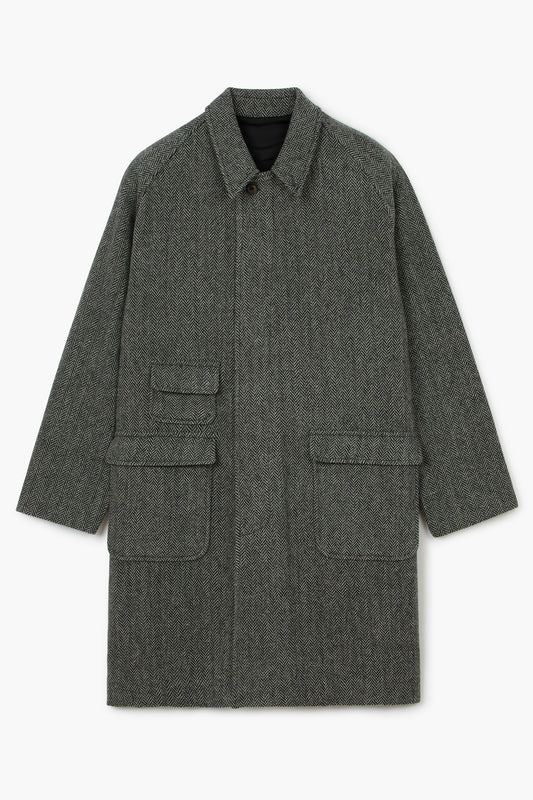 Manteau Balmacaan en laine - Chevron