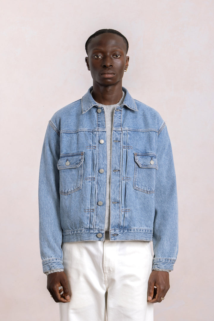 Type II Trucker Jacket 'Pioneer Jacket' - Denim Selvedge Light Indigo
