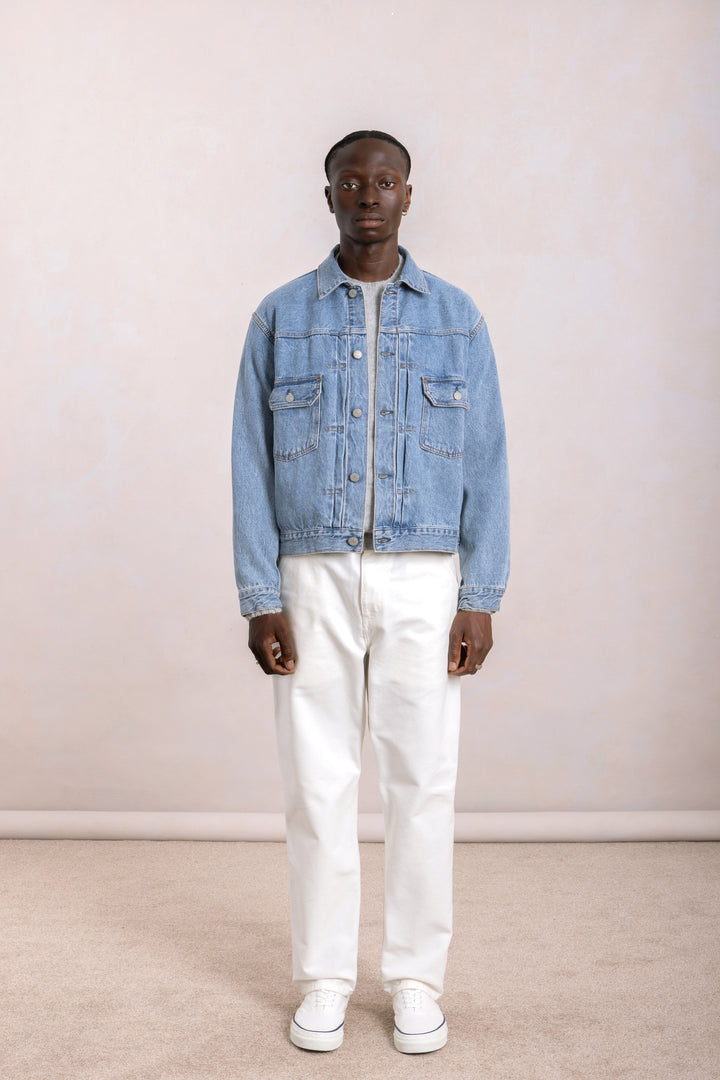 Type II Trucker Jacket 'Pioneer Jacket' - Denim Selvedge Light Indigo