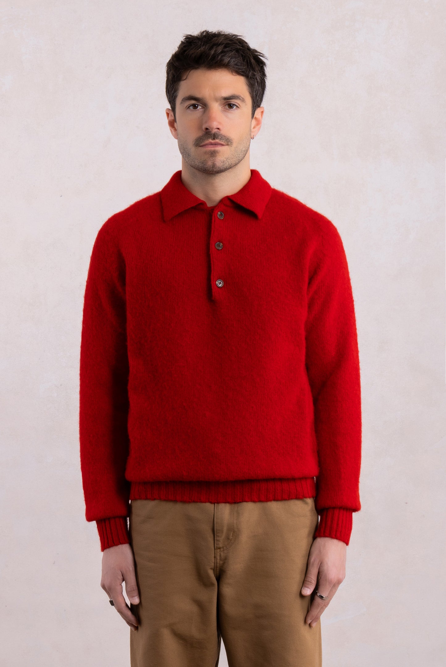 Shaggy Dog wollen polokraag trui – Rood