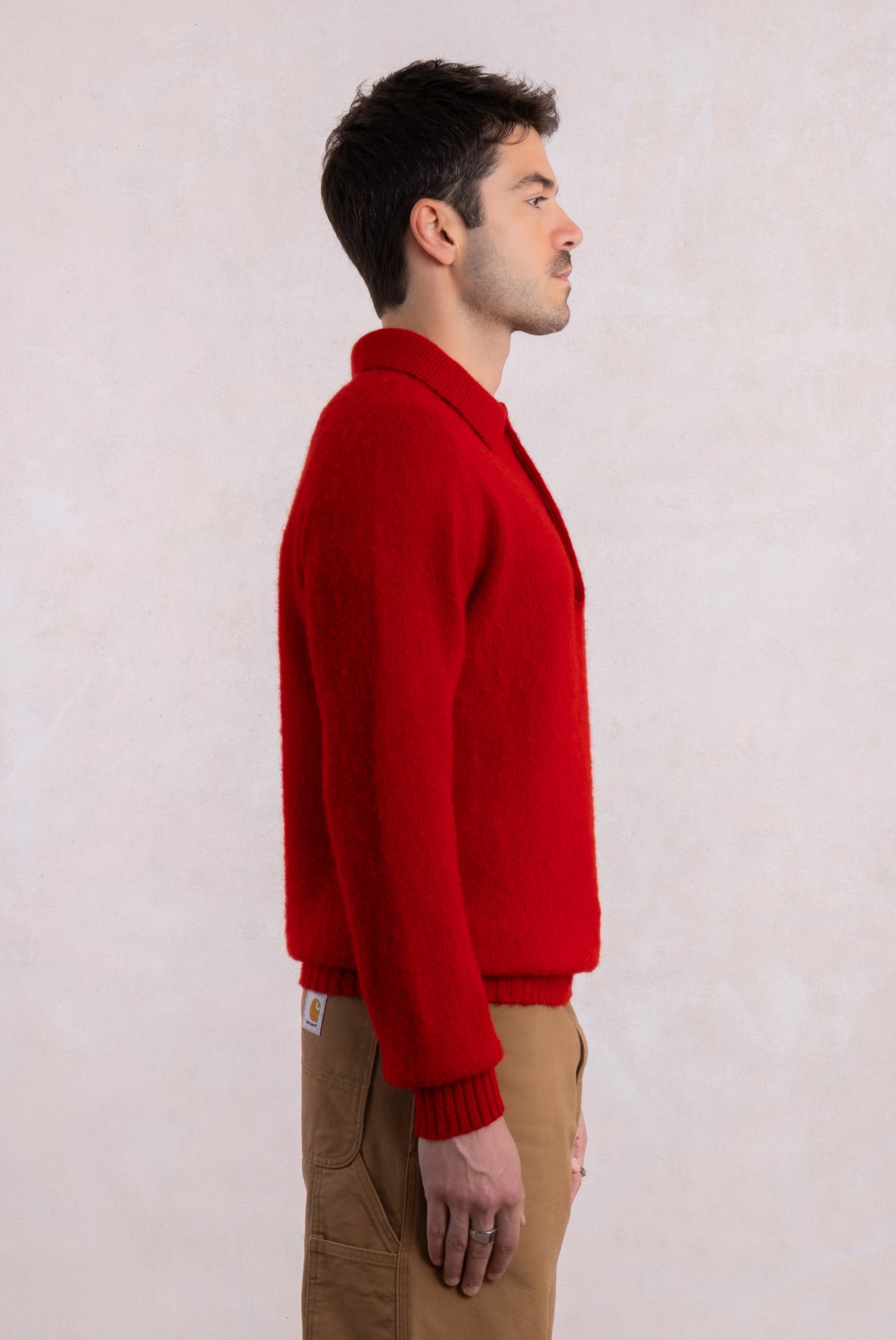 Shaggy Dog wollen polokraag trui – Rood
