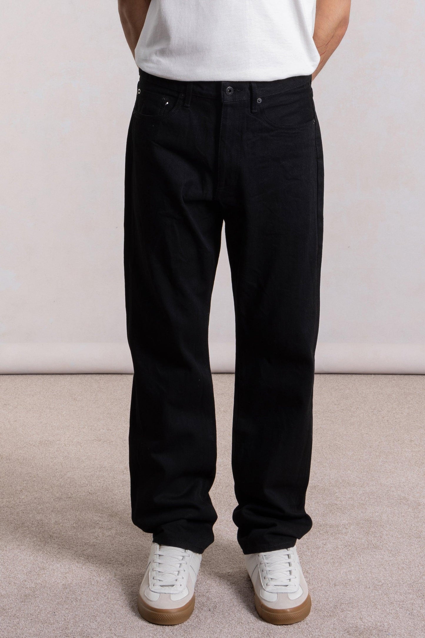 Klassieke rechte jeans 13,5 oz - zwarte selvedge denim