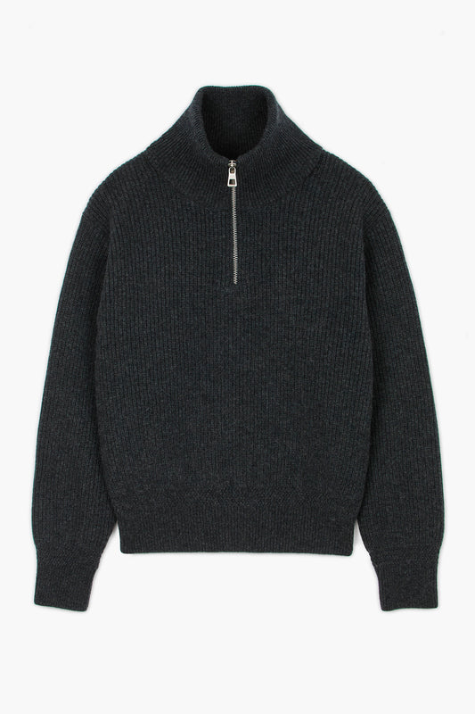 Sailor Sweator - Laine d'agneau Gris Chiné Anthracite
