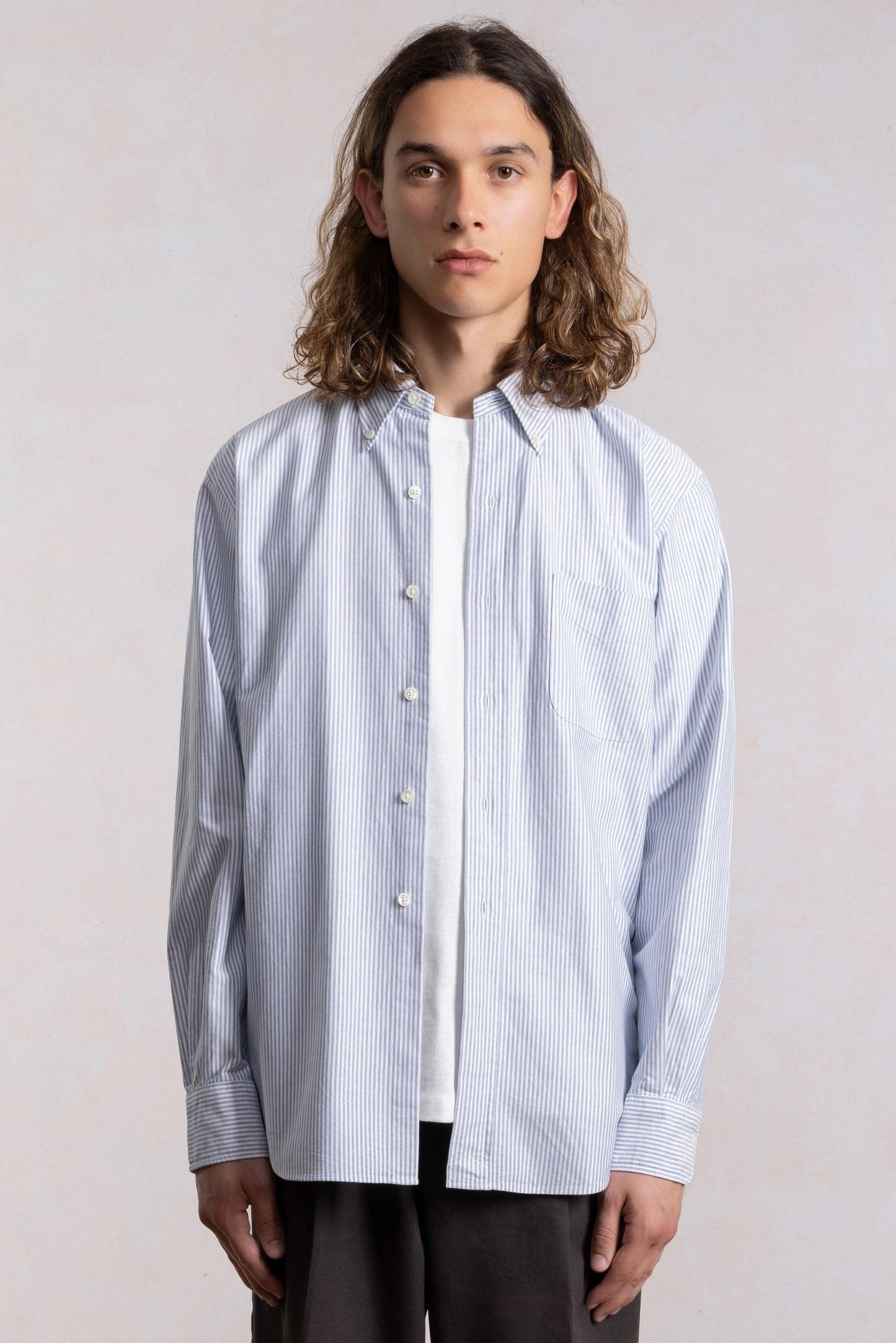 'Vintage Ivy' Oxford Shirt - Blue Stripes