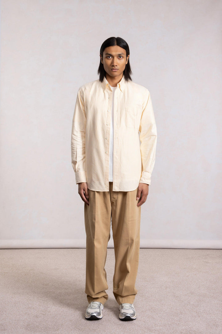 'Vintage Ivy' Oxford Shirt - Yellow Stripes