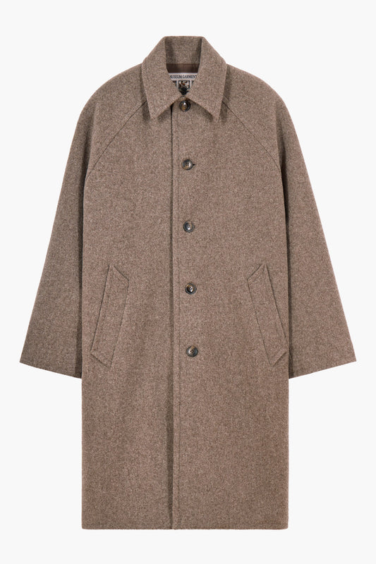 Manteau Car Coat Raglan - Laine Beige Chiné