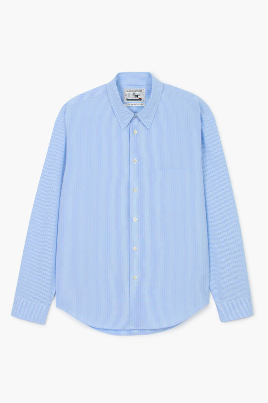 Corporate Shirt - Popeline de coton rayée Bleu/Blanc