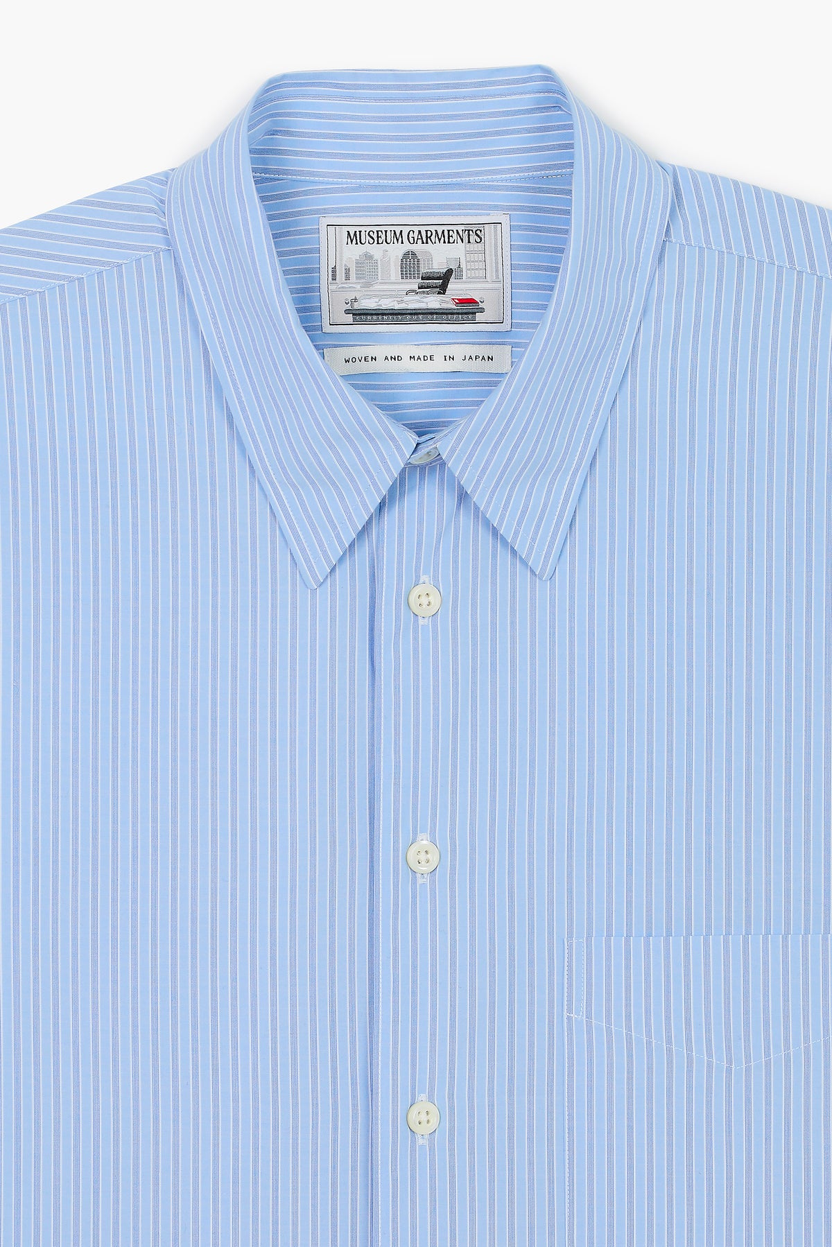 Corporate Shirt - Popeline de coton rayée Bleu/Blanc