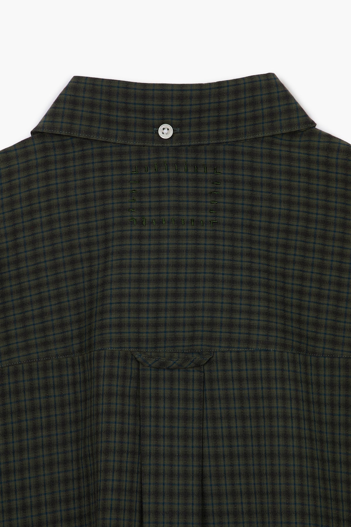 Dad's Shirt - Coton brossé à micro carreaux Vert Foncé/Vert
