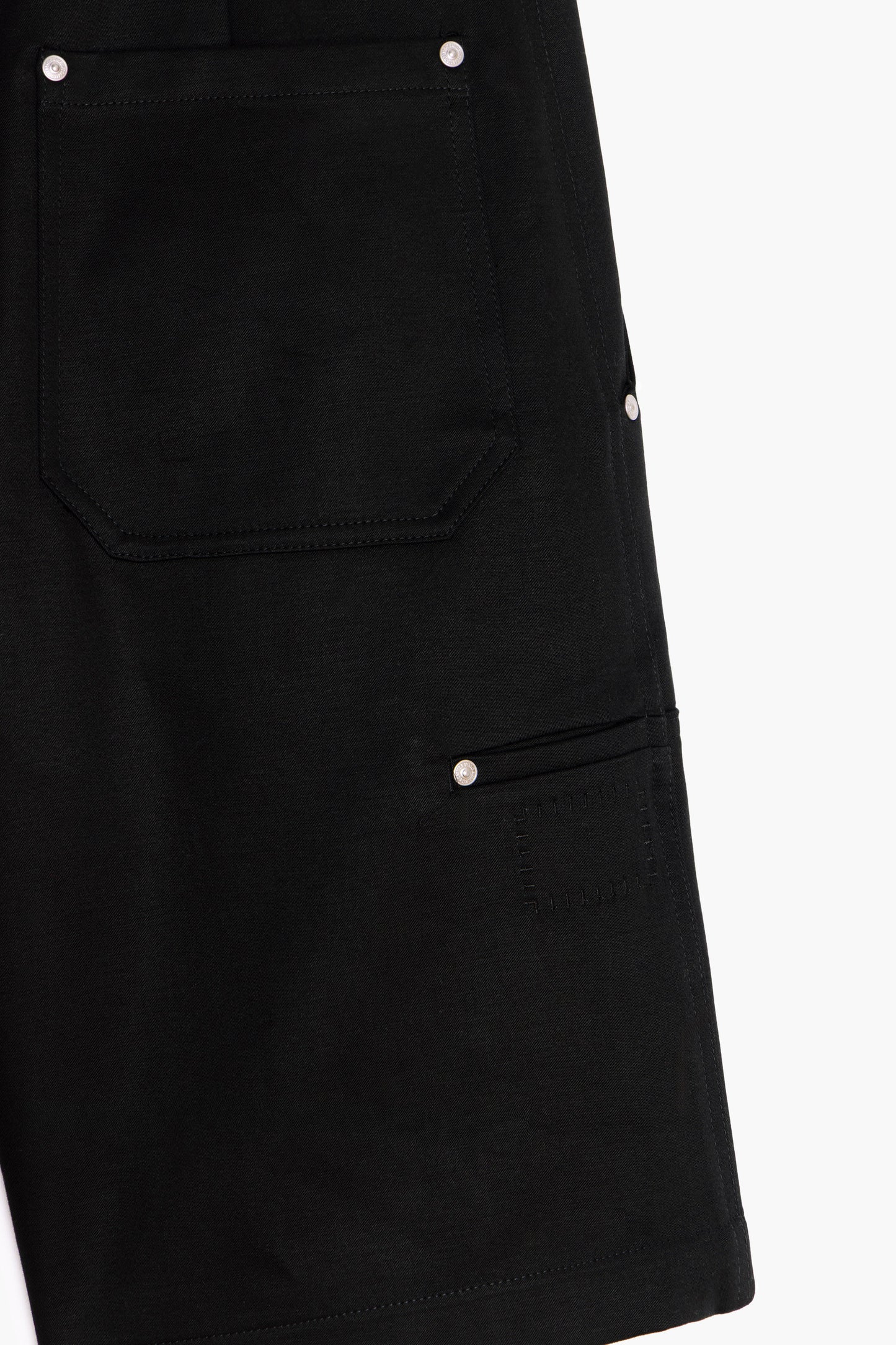 Fatigue Shorts - Black Cotton Sateen