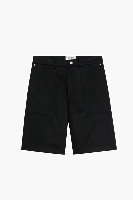 Fatigue Shorts - Satin de coton Noir