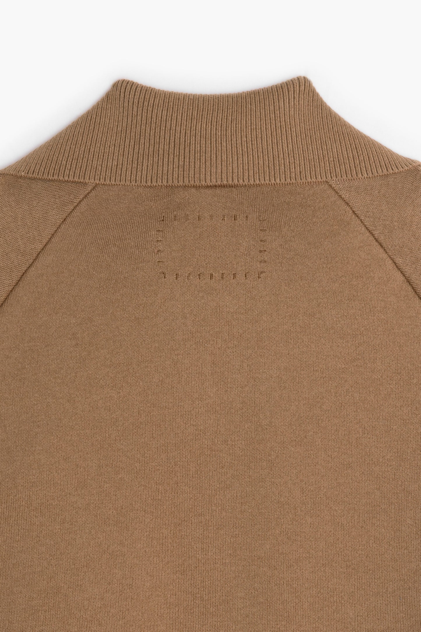 Zipped Polo Raglan - Beige melange