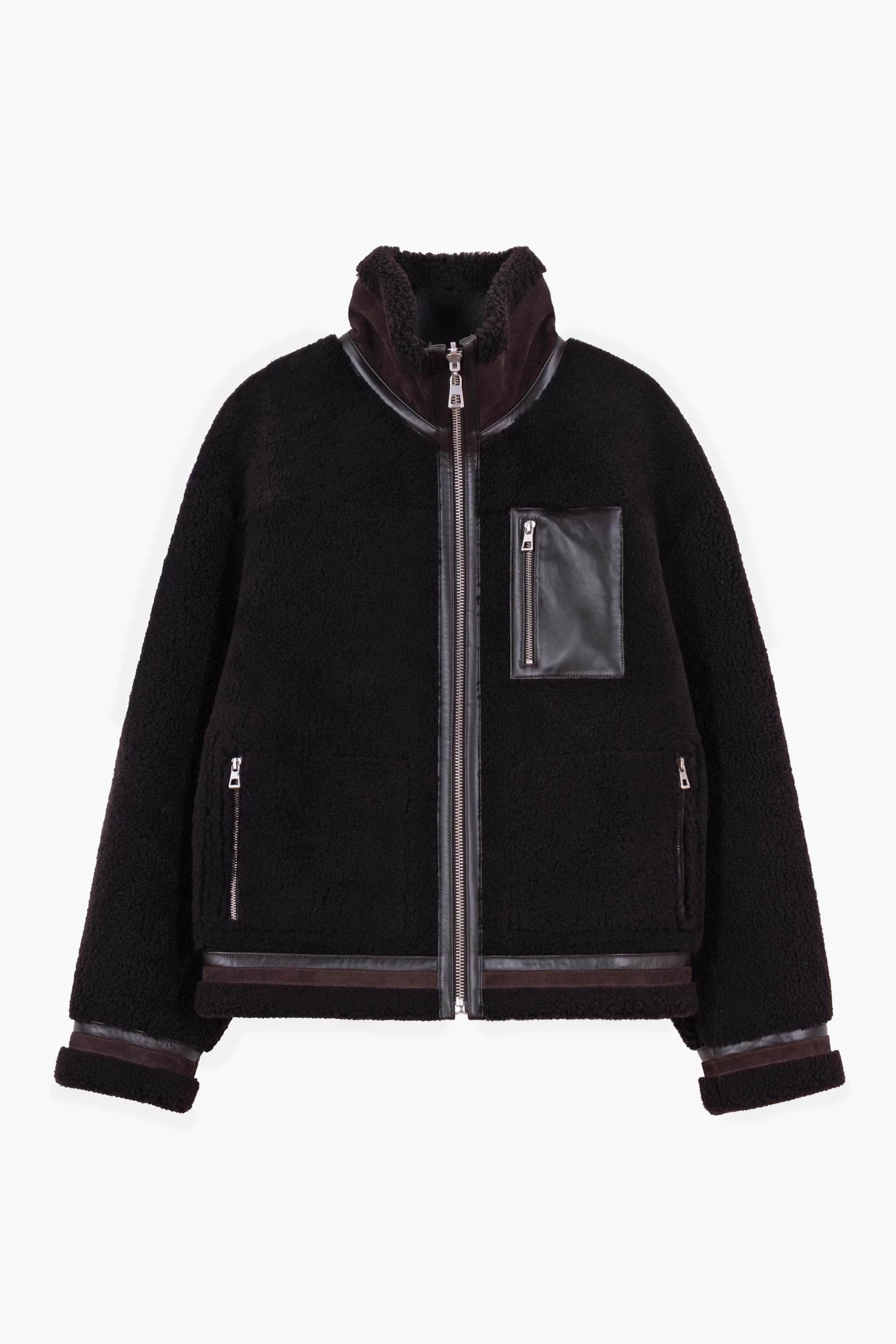 MUSEUM GARMENTS Reversible Shearling Jacket Marron foncé – suuupply