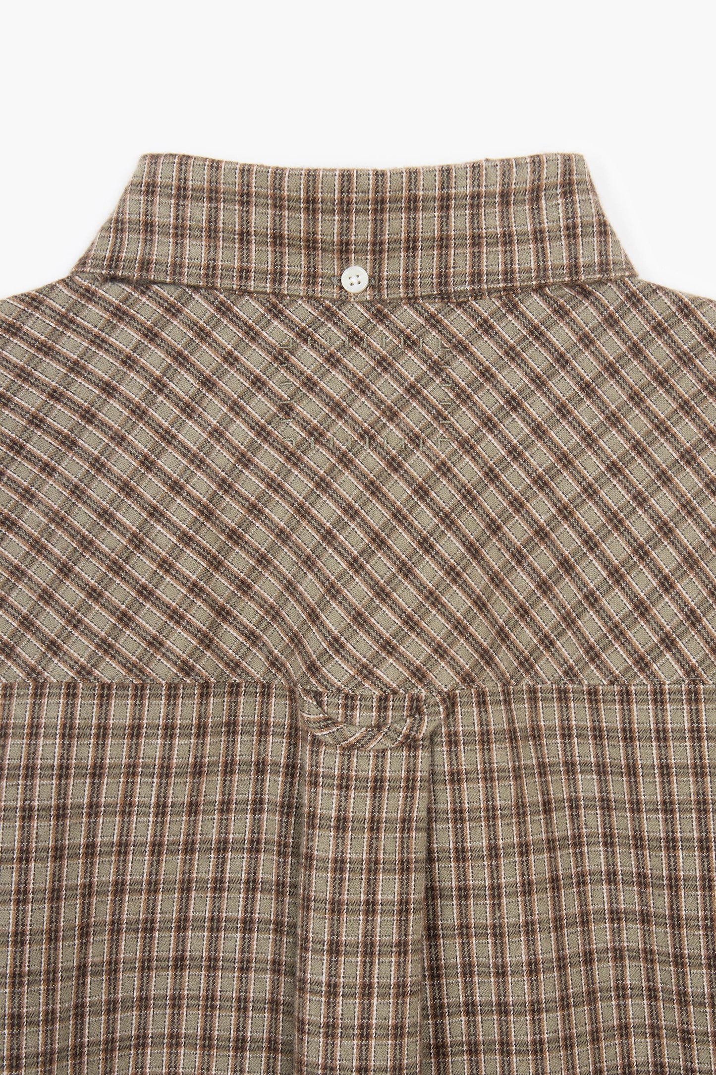 Dad's shirt - Flanelle de coton à carreaux Marron/Vert