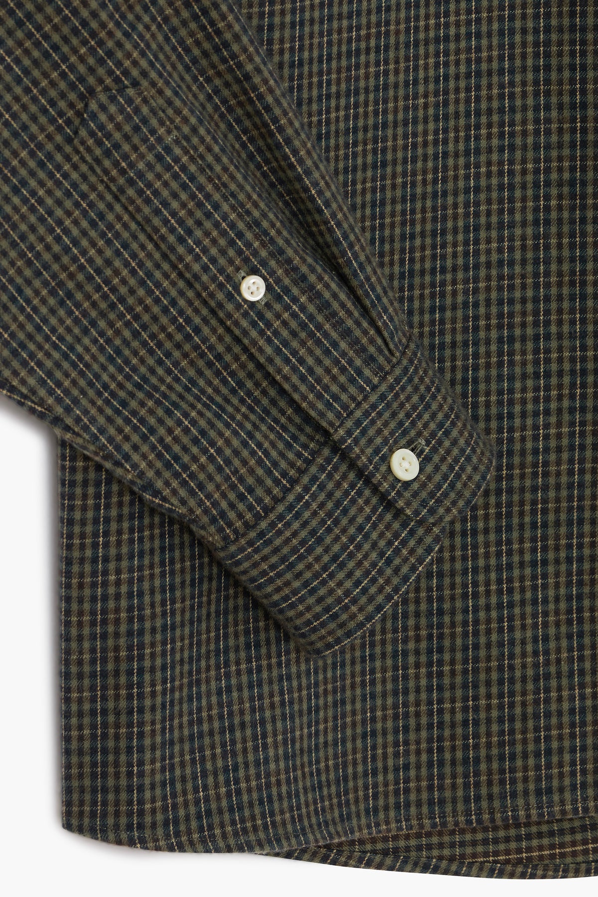 Dad's shirt - Micro-Checked Brushed cotton Dark Green/Green