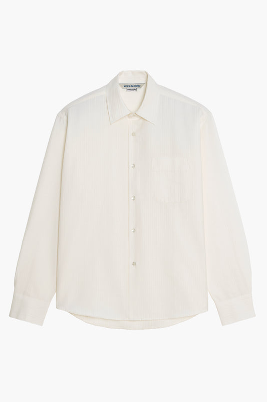 The White Shirt - Rayures texturées Ecru