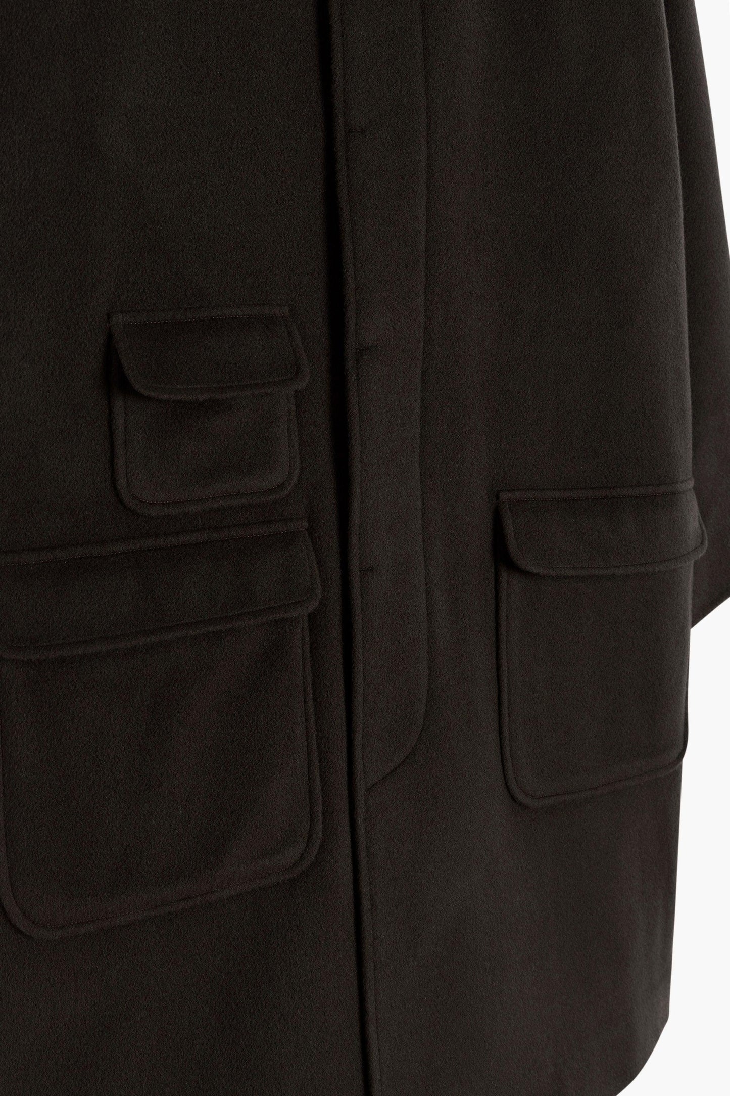 Balmacaan Wool Coat - Dark Olive