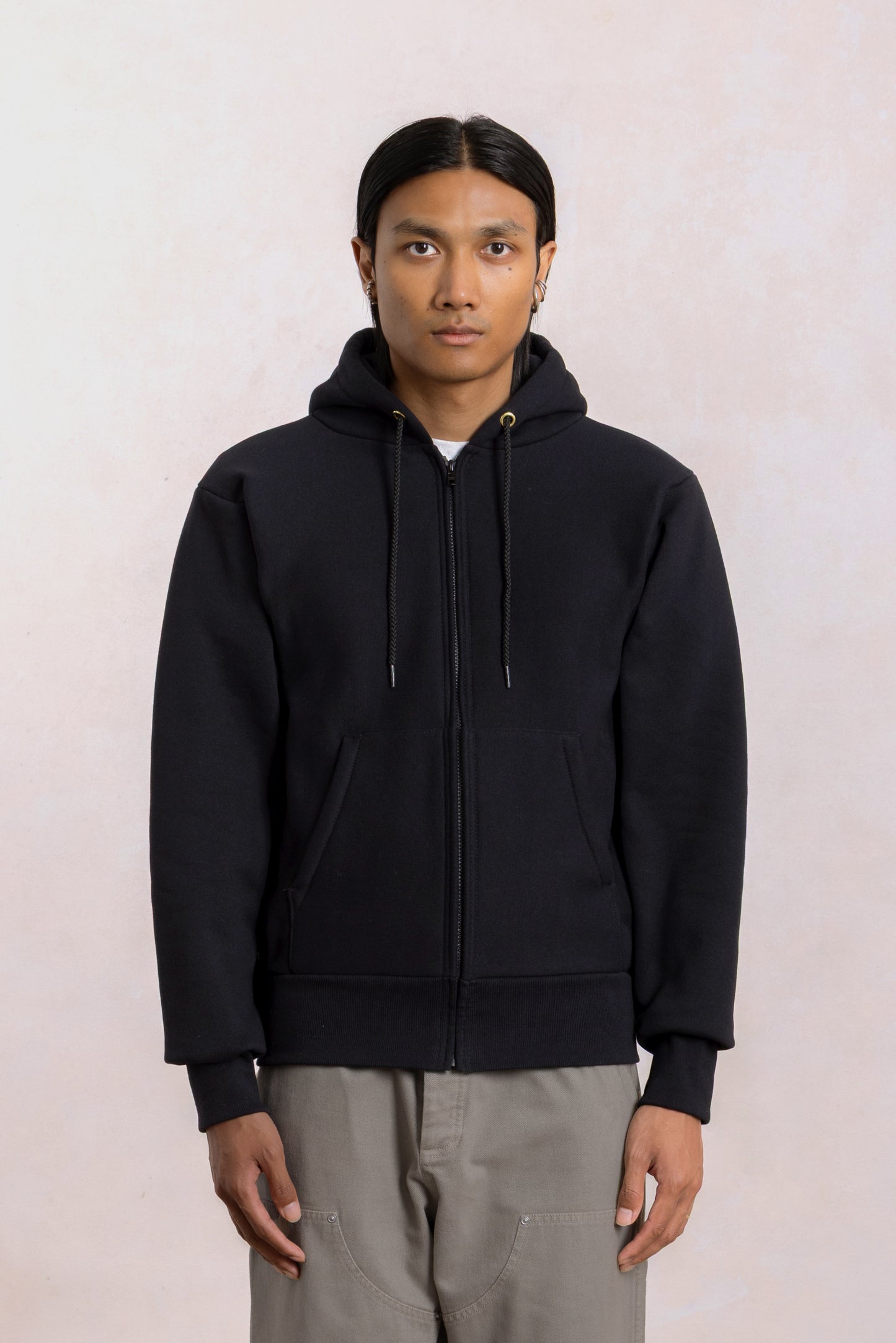 Zipped hoodie Max-weight - Black
