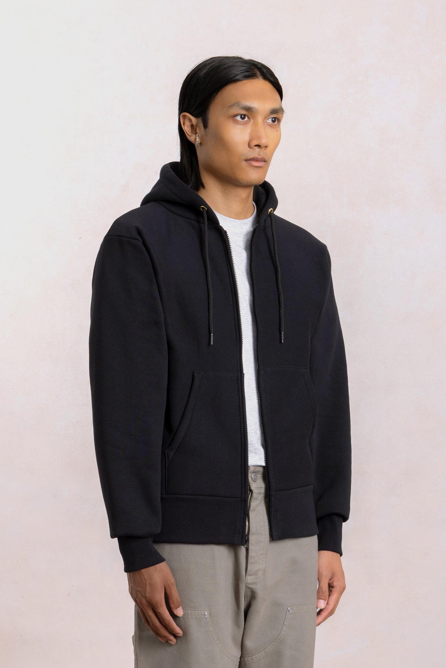 Zipped hoodie Max-weight - Black