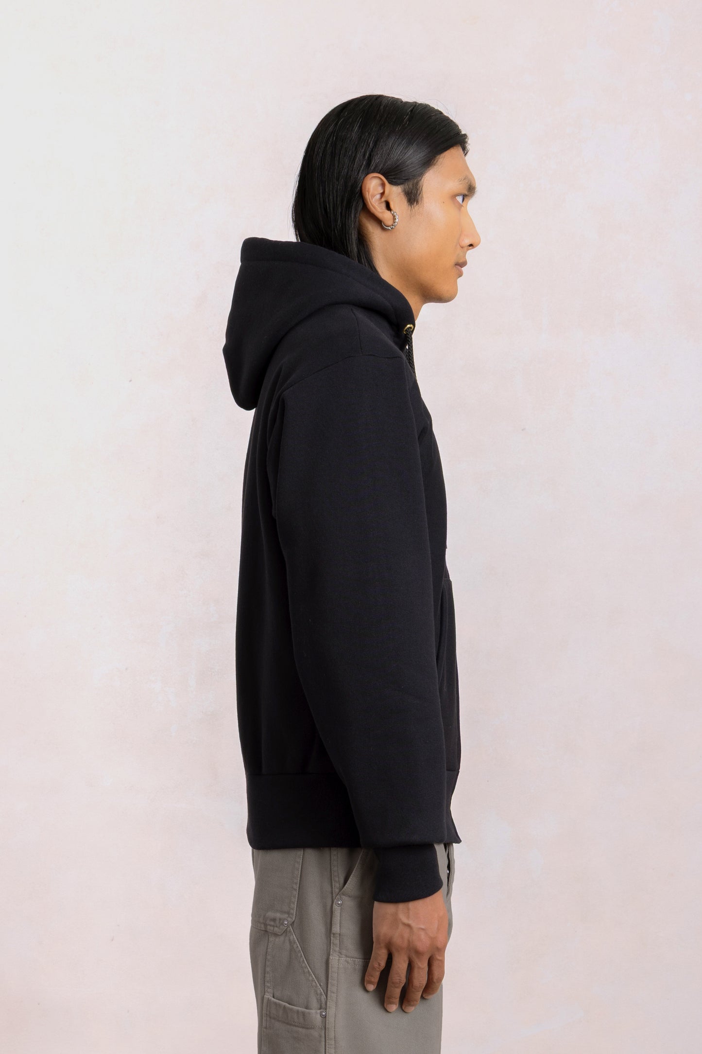 Zipped hoodie Max-weight - Black