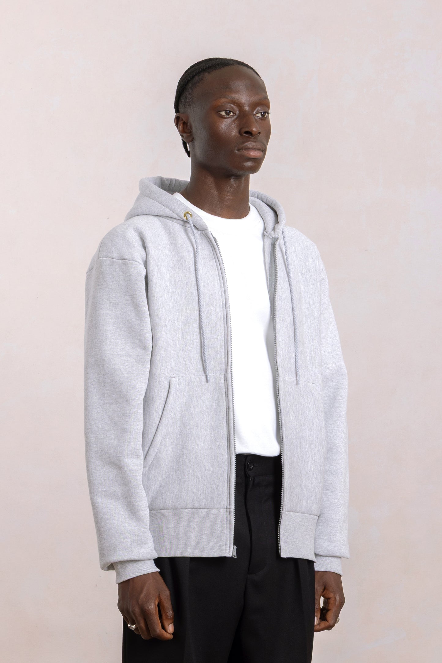 Zipped hoodie Max-weight - Heather Grey