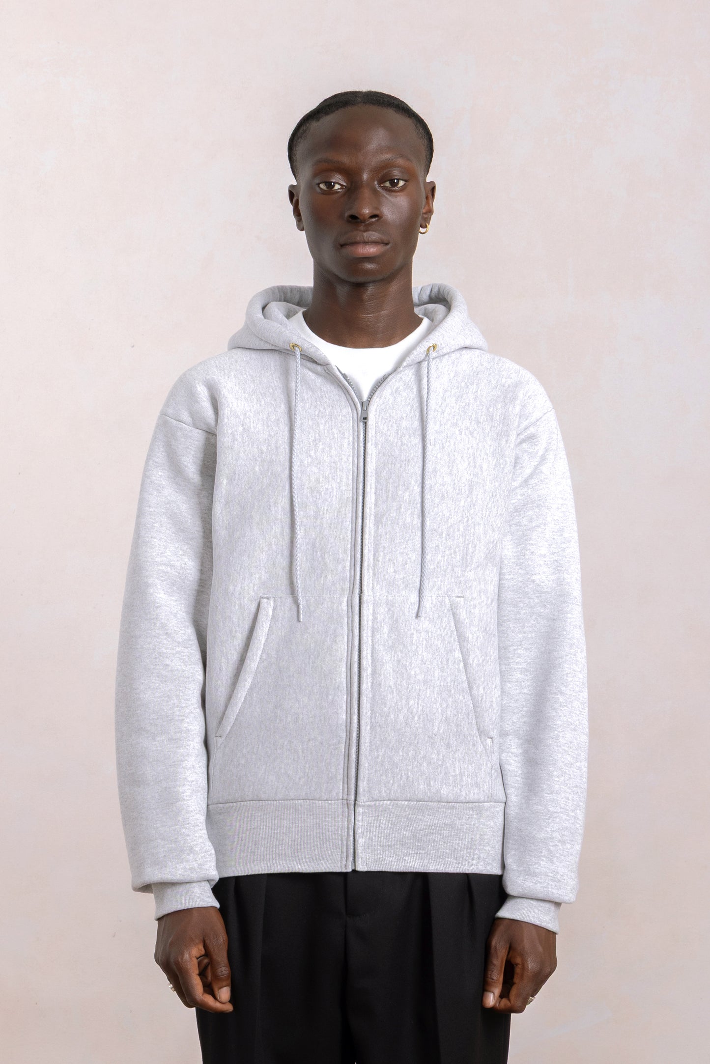 Zipped hoodie Max-weight - Heather Grey