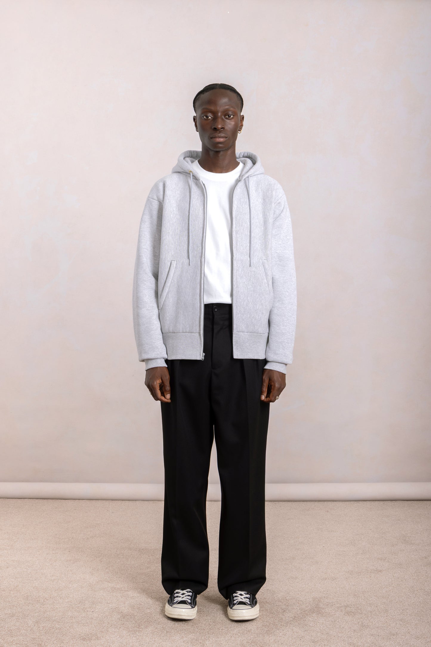 Zipped hoodie Max-weight - Heather Grey