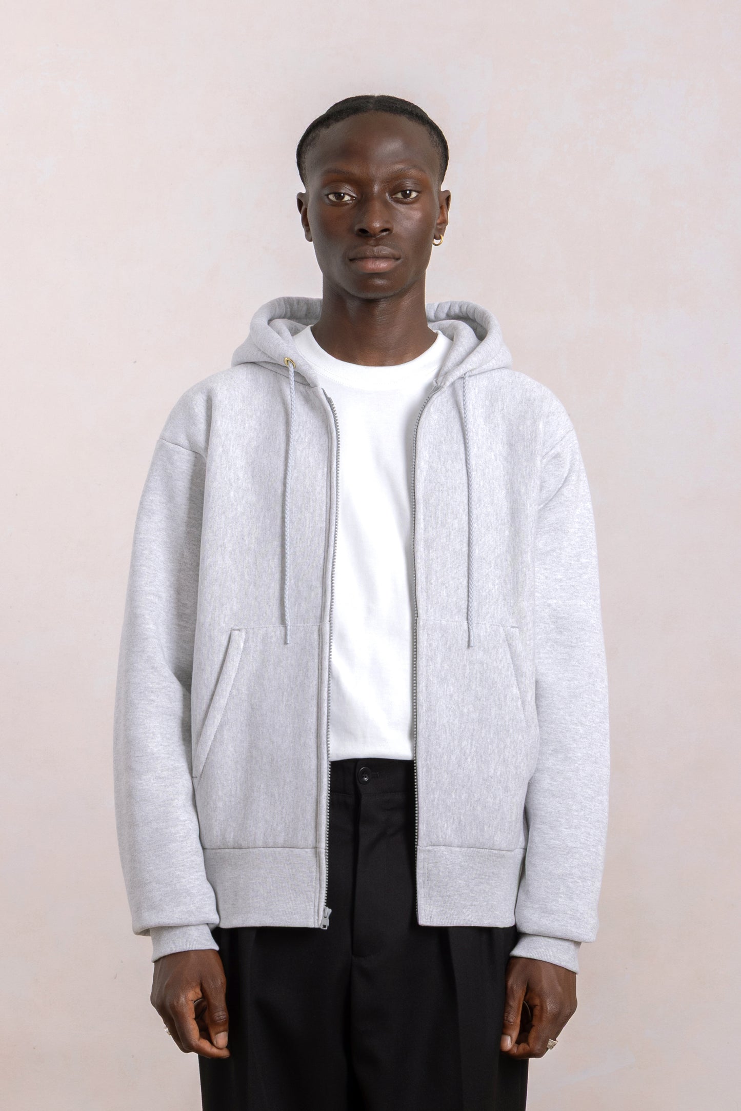 Zipped hoodie Max-weight - Heather Grey
