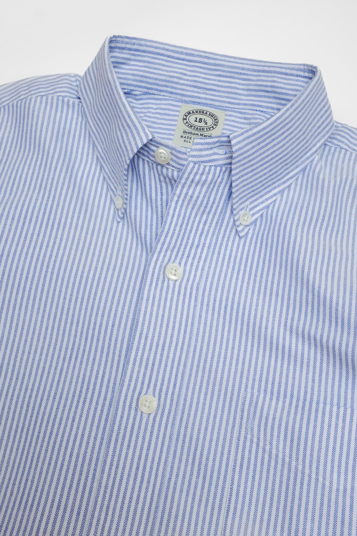 'Vintage Ivy' Shirt in blue striped oxford