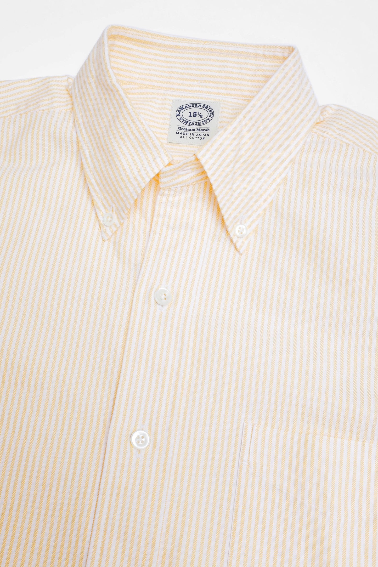 'Vintage Ivy' Shirt in yellow striped oxford