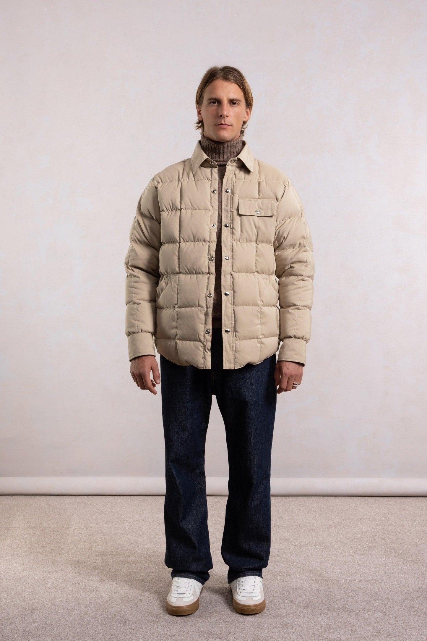 Doudoune surchemise - Beige/Orange