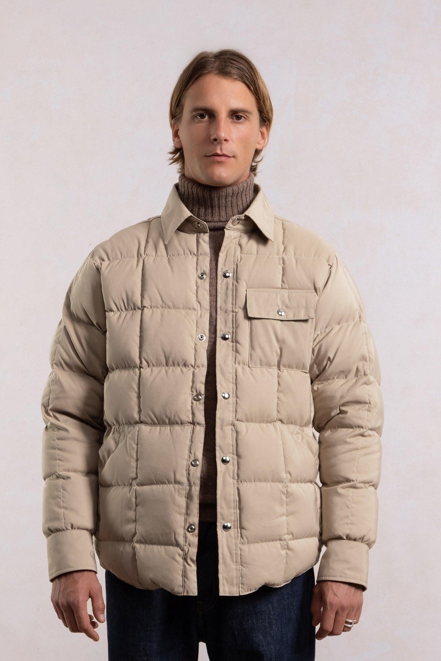 Doudoune surchemise - Beige/Orange