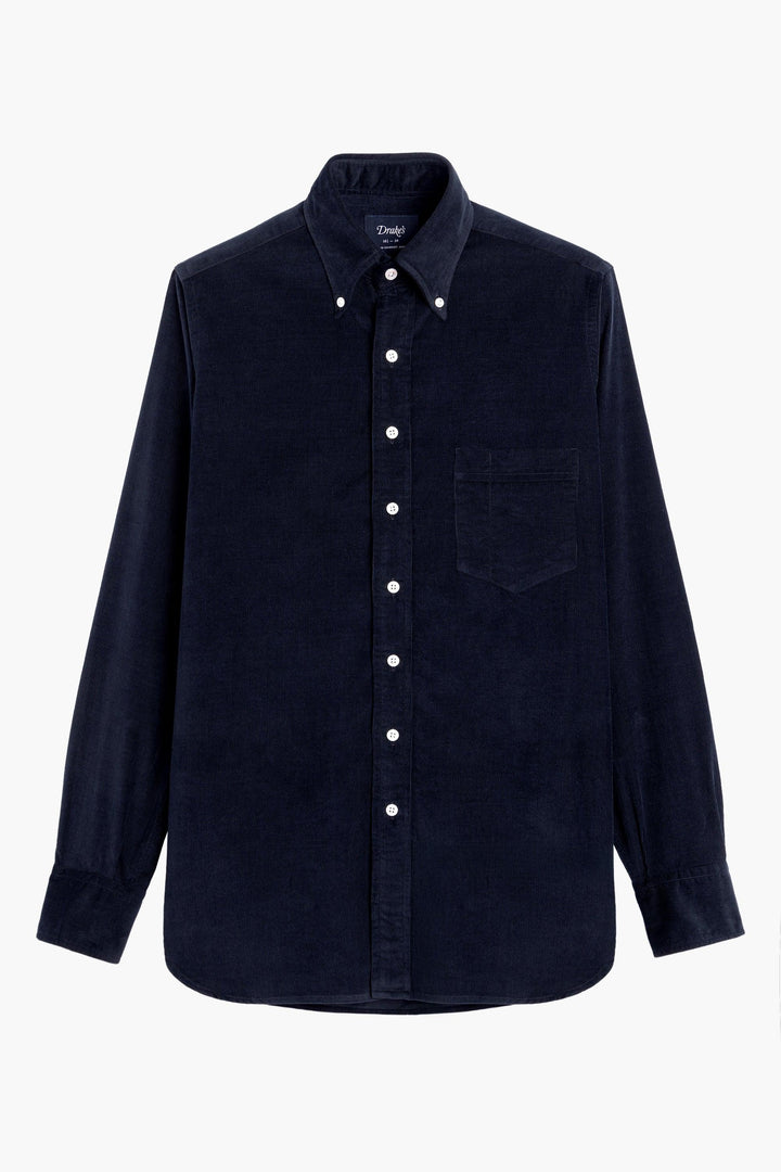 Corduroy overhemd - marineblauw