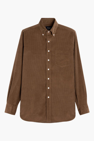 Chemise en velours côtelé - Marron