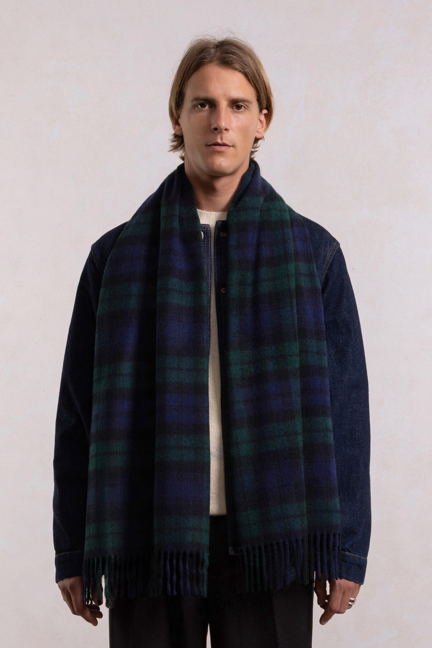 Lambswool Scarf - Black watch check