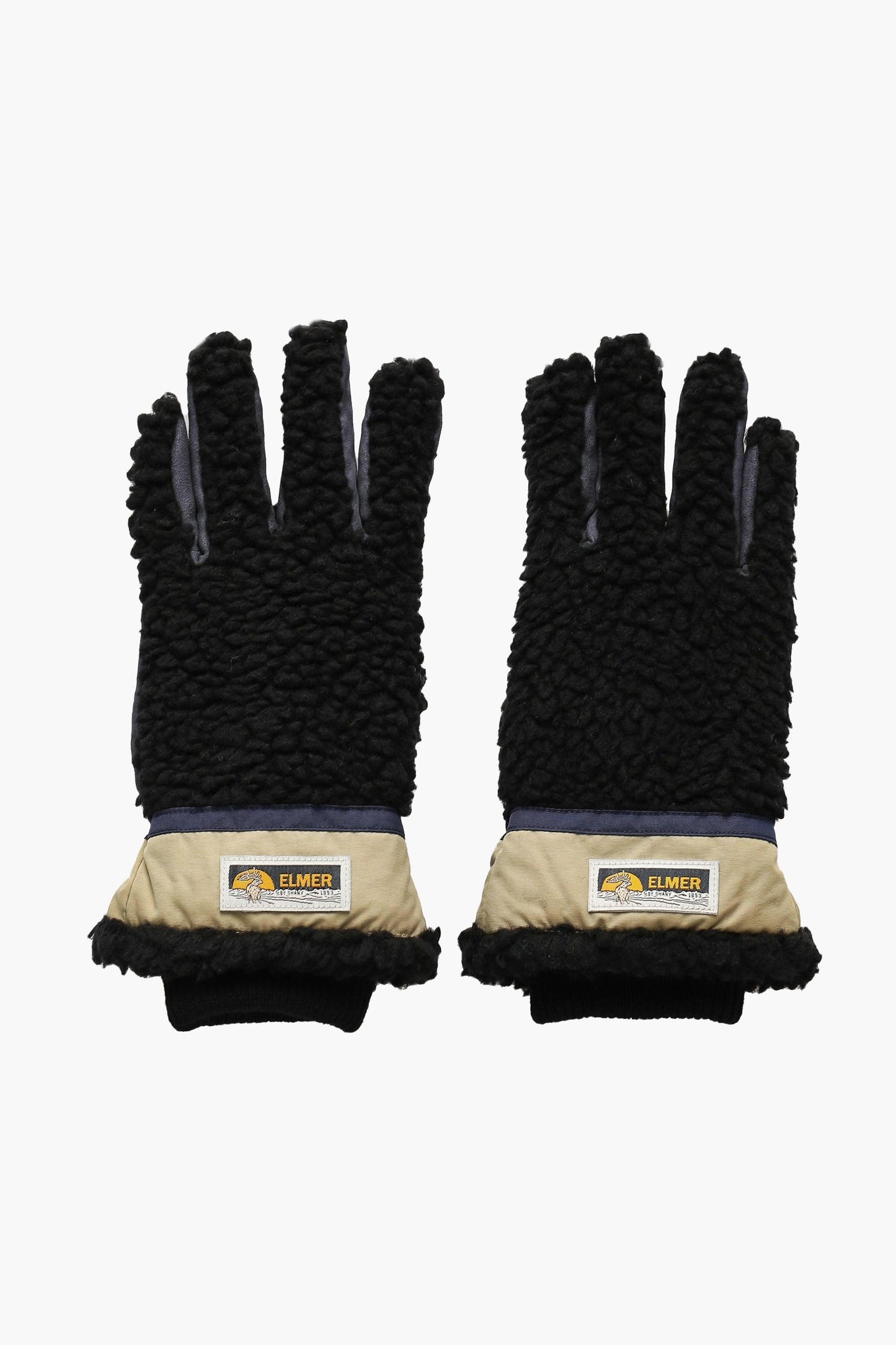 Gants en laine bouclée - Noir