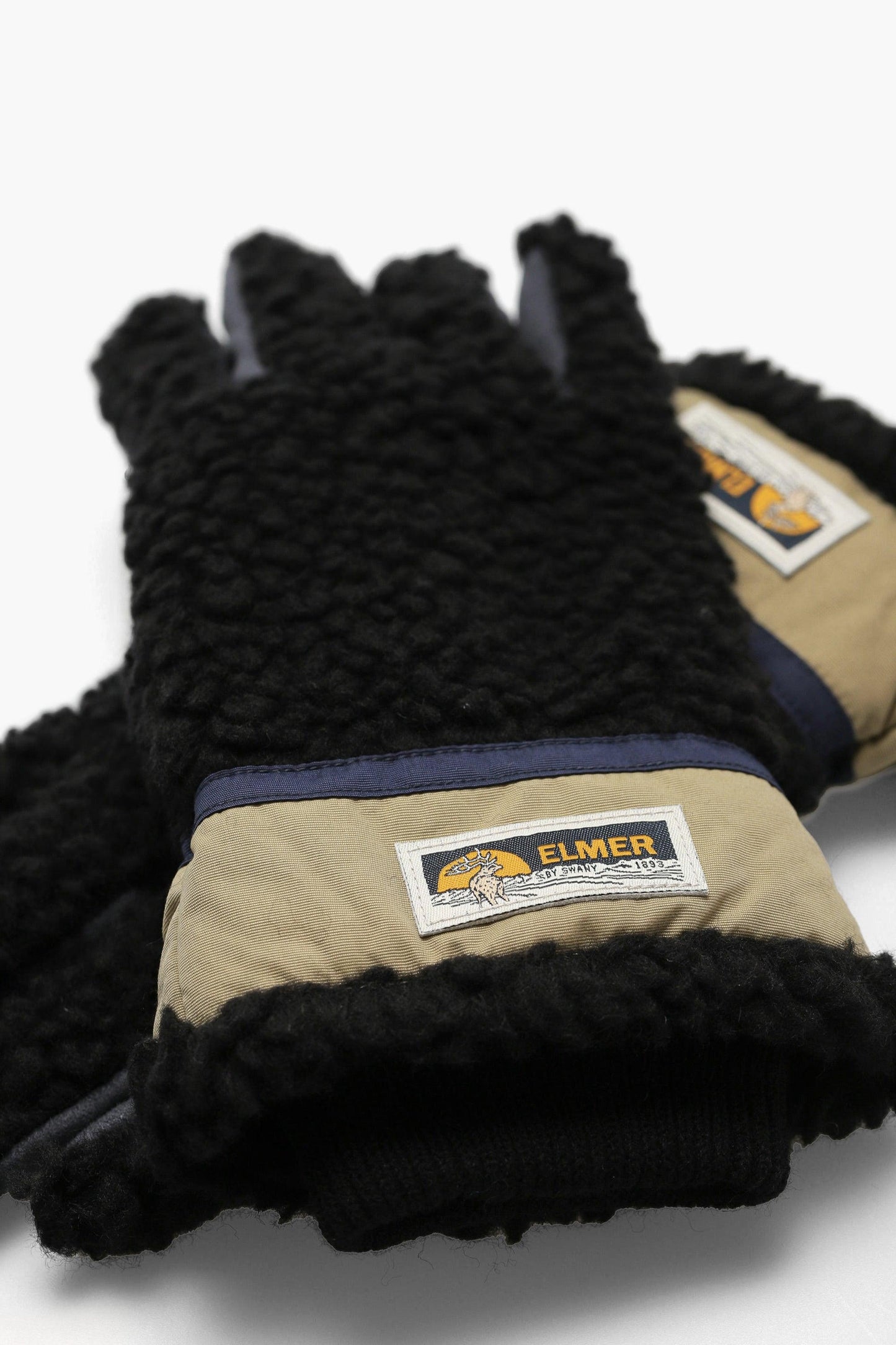Gants en laine bouclée - Noir