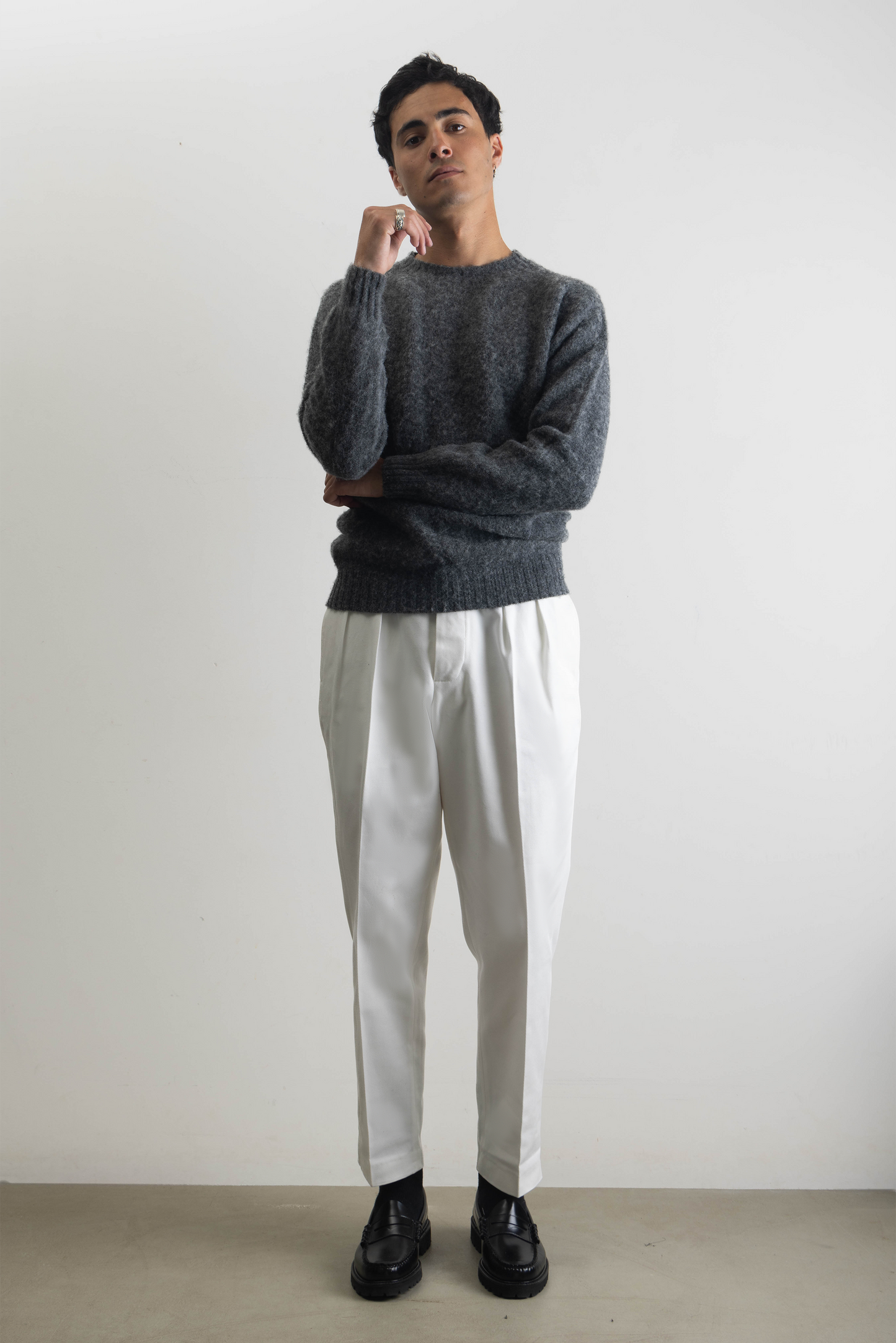 Pull Shaggy Dog en laine gris foncé