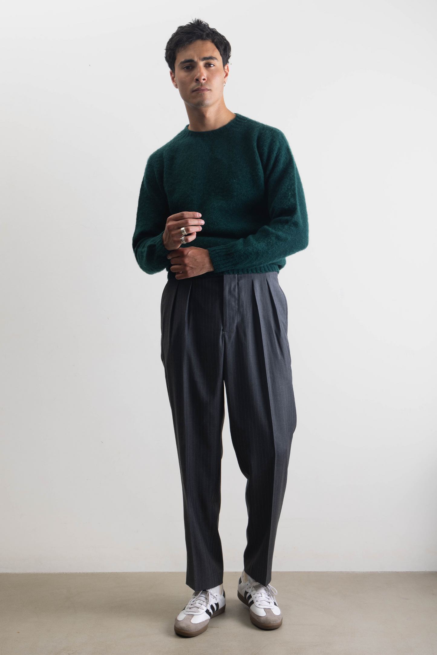 Pull Shaggy Dog en laine vert foncé
