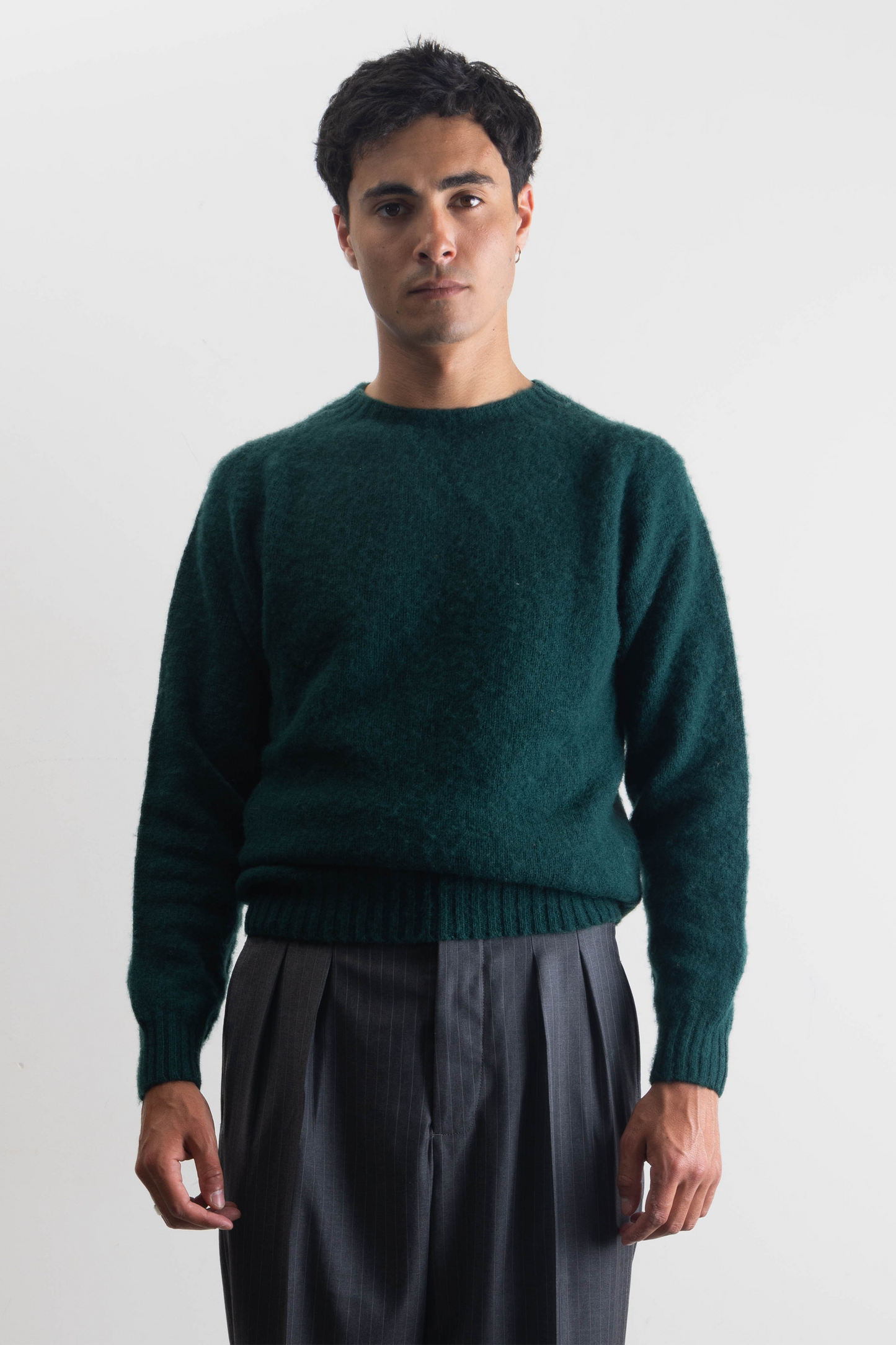 Pull Shaggy Dog en laine vert foncé