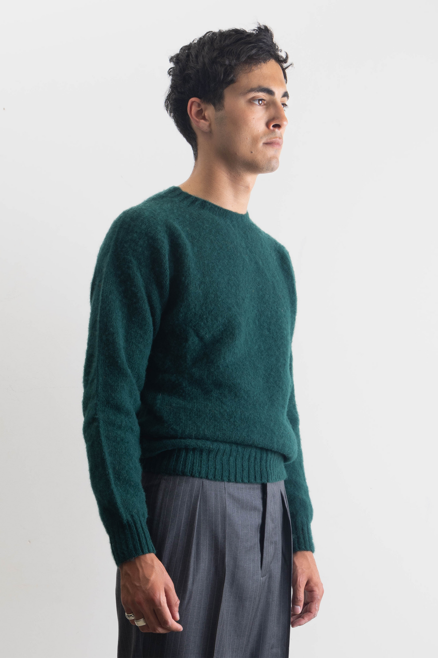 Pull Shaggy Dog en laine vert foncé