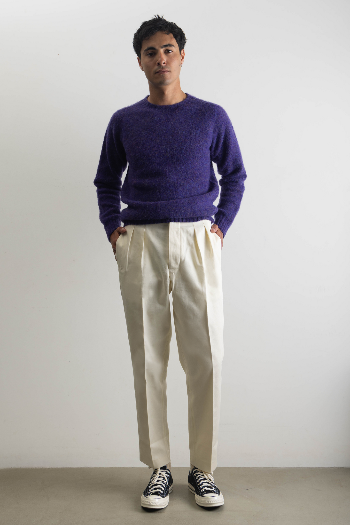 Shaggy Dog sweater in purple wool