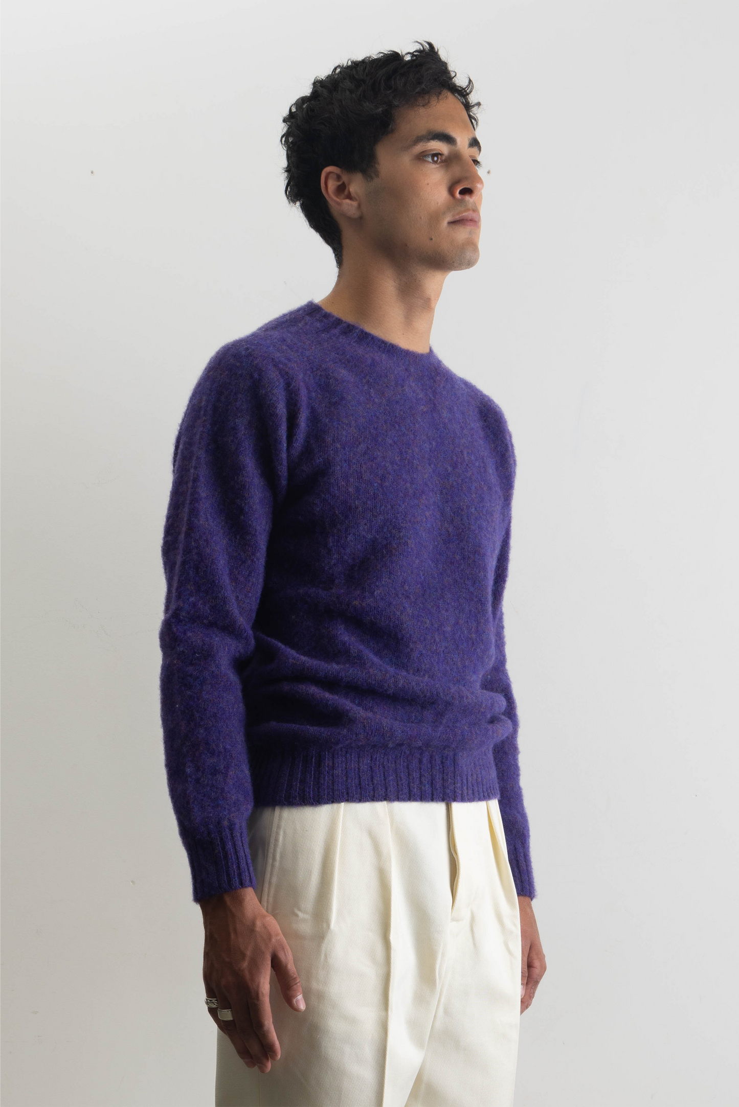 Shaggy Dog sweater in purple wool
