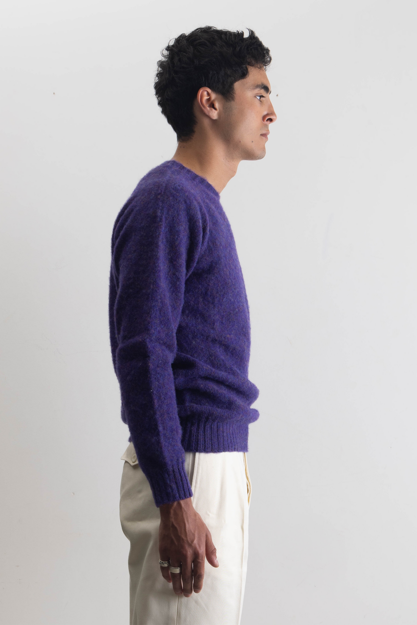 Shaggy Dog sweater in purple wool