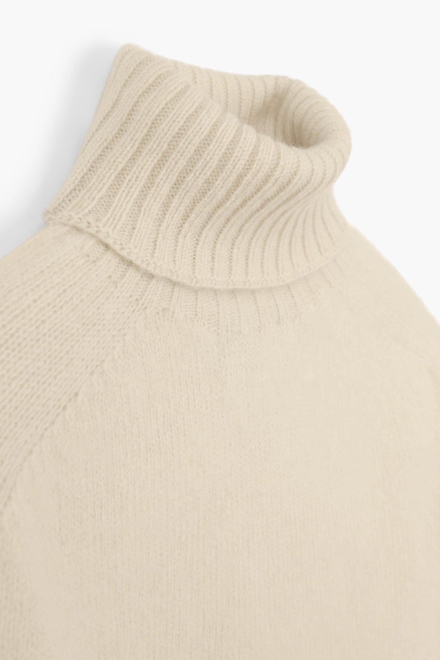 Pull col roulé Shaggy Dog en laine - Crème