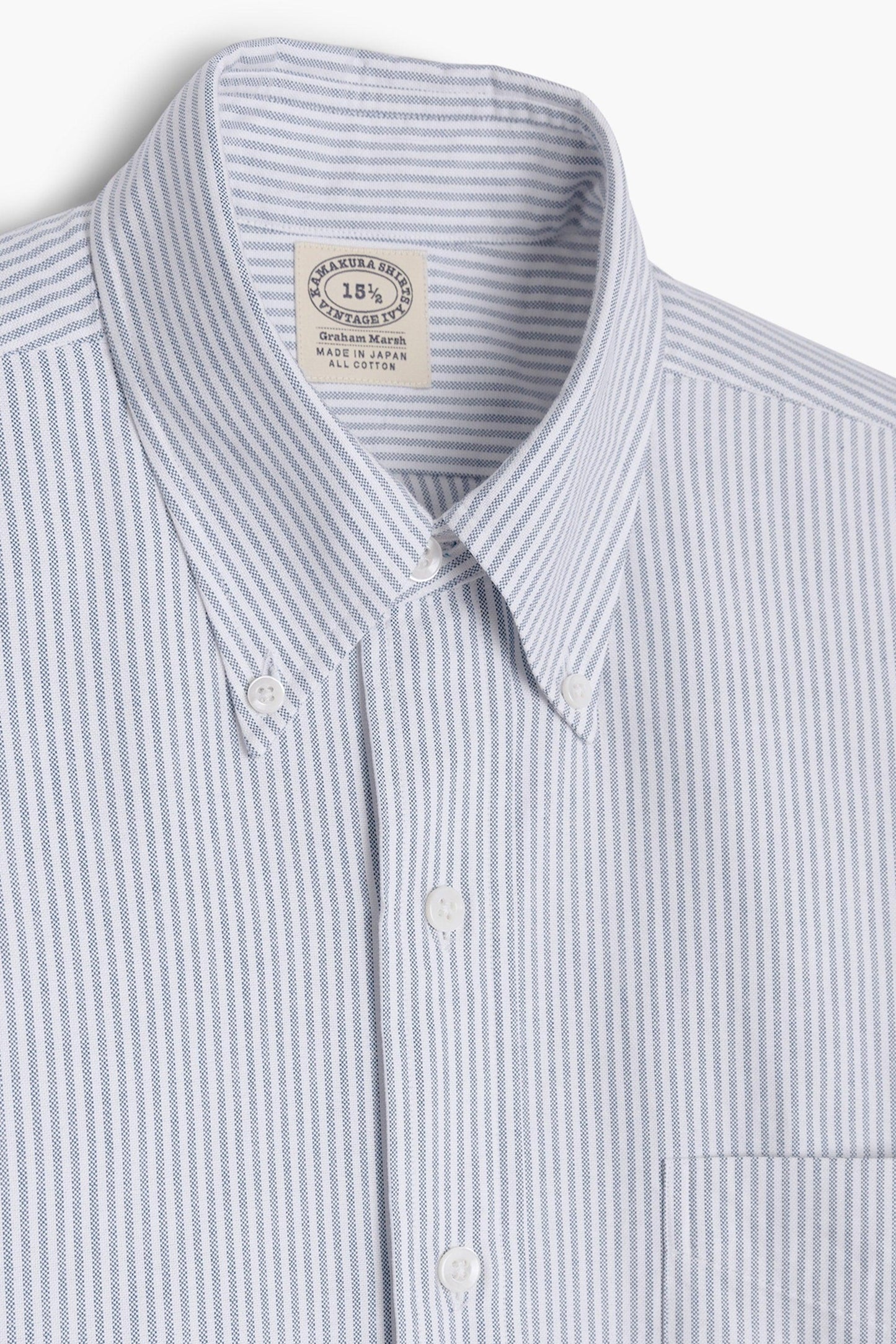 'Vintage Ivy' Oxford Shirt - Blue Stripes