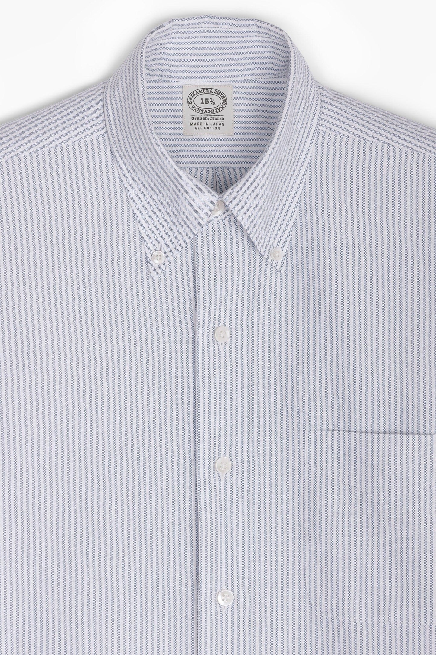 'Vintage Ivy' Oxford Shirt - Blue Stripes
