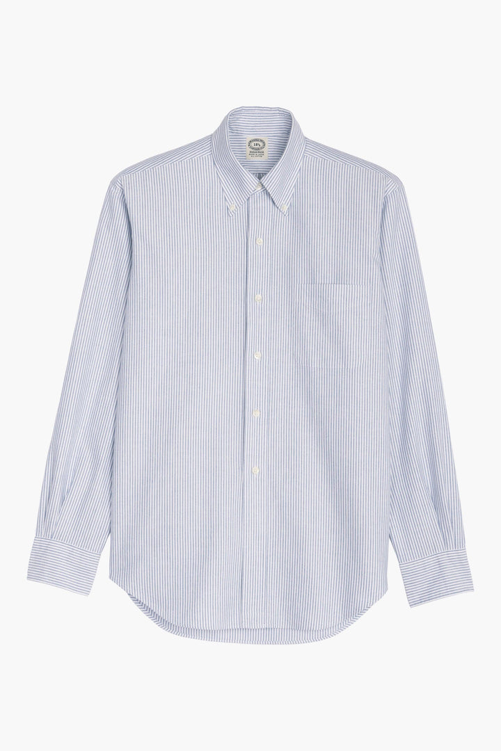 'Vintage Ivy' overhemd - Blauw gestreept Oxford
