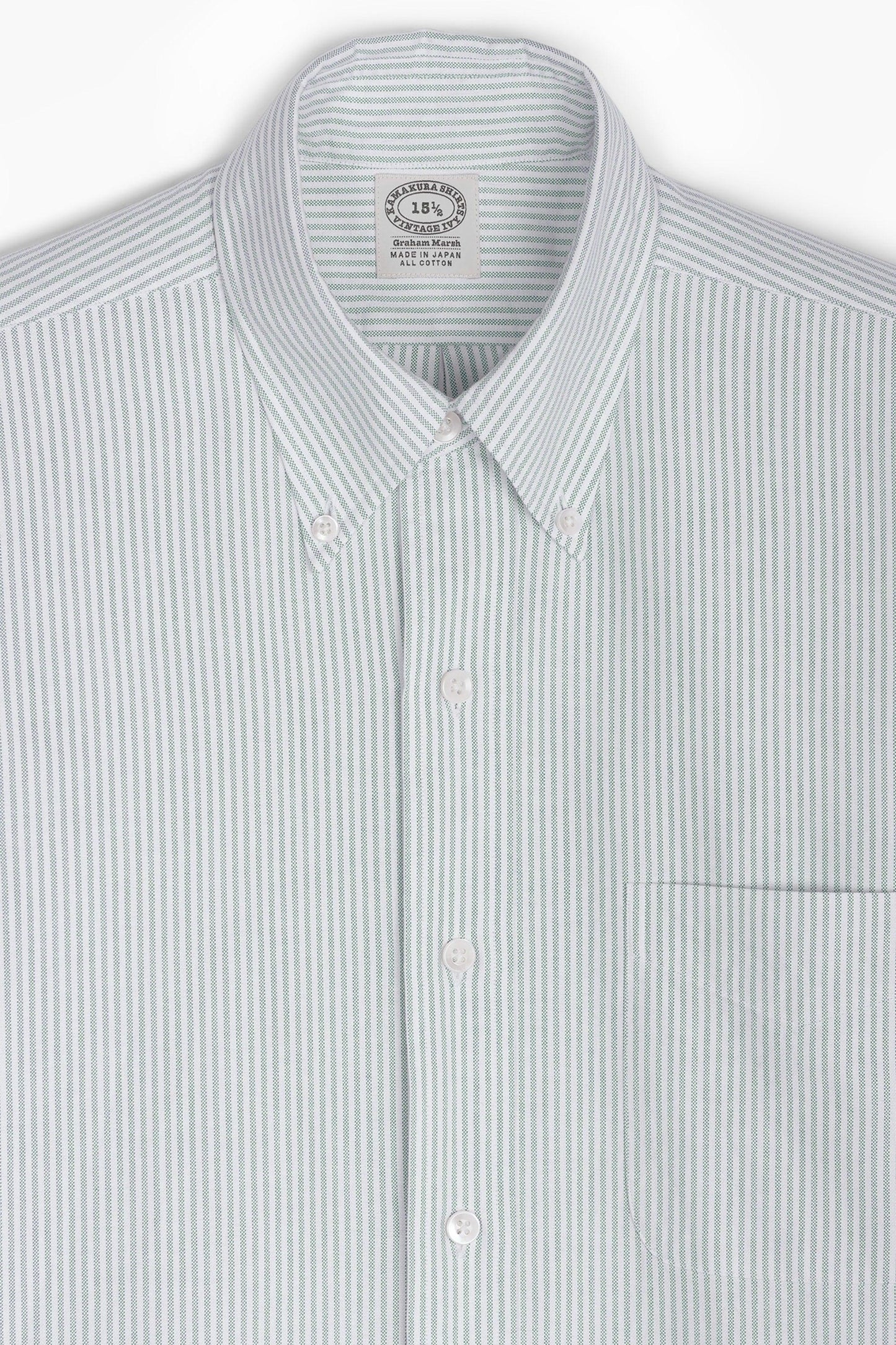 Chemise 'Vintage Ivy' - Oxford Rayé Vert