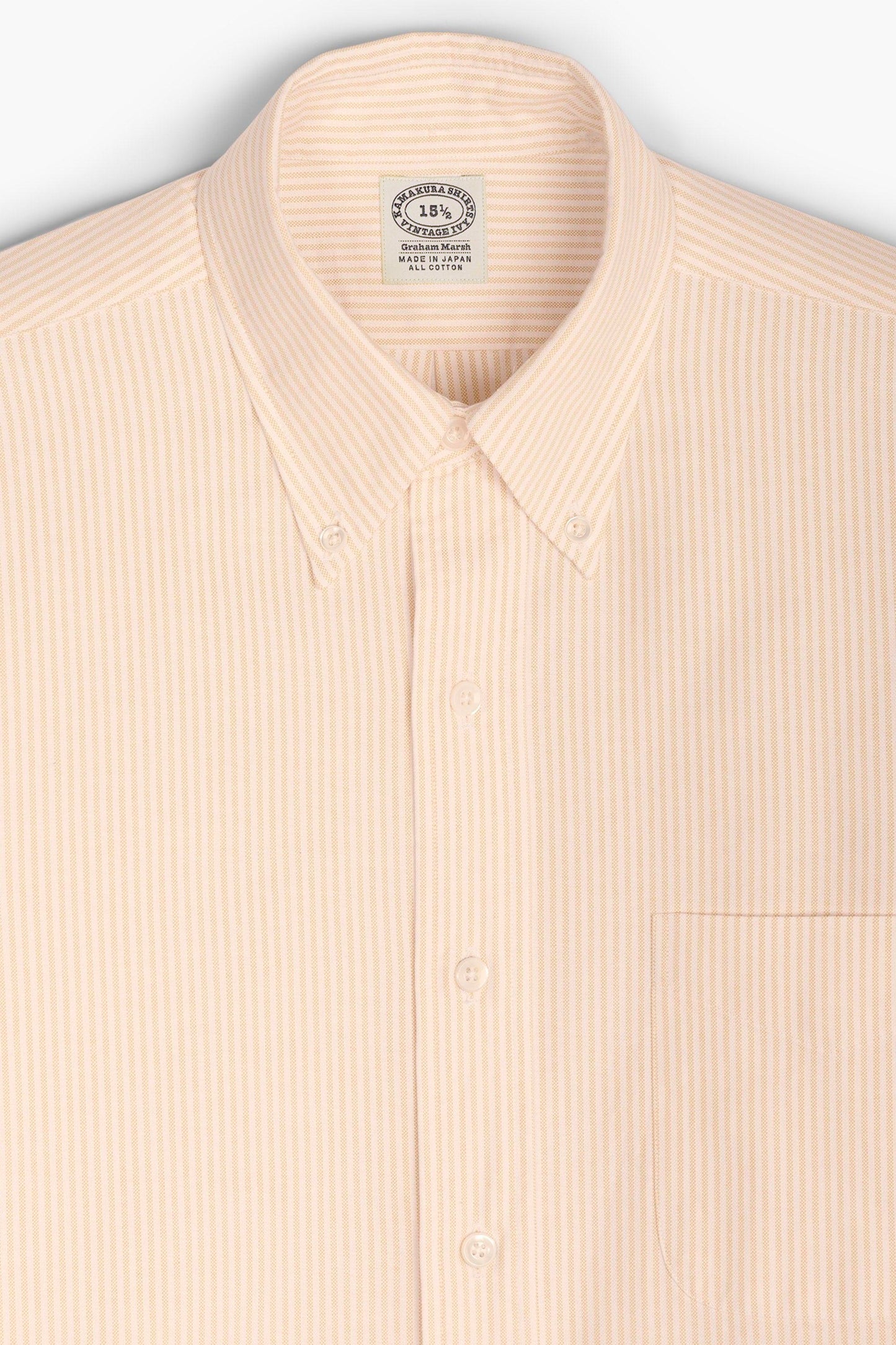 'Vintage Ivy' Oxford Shirt - Yellow Stripes
